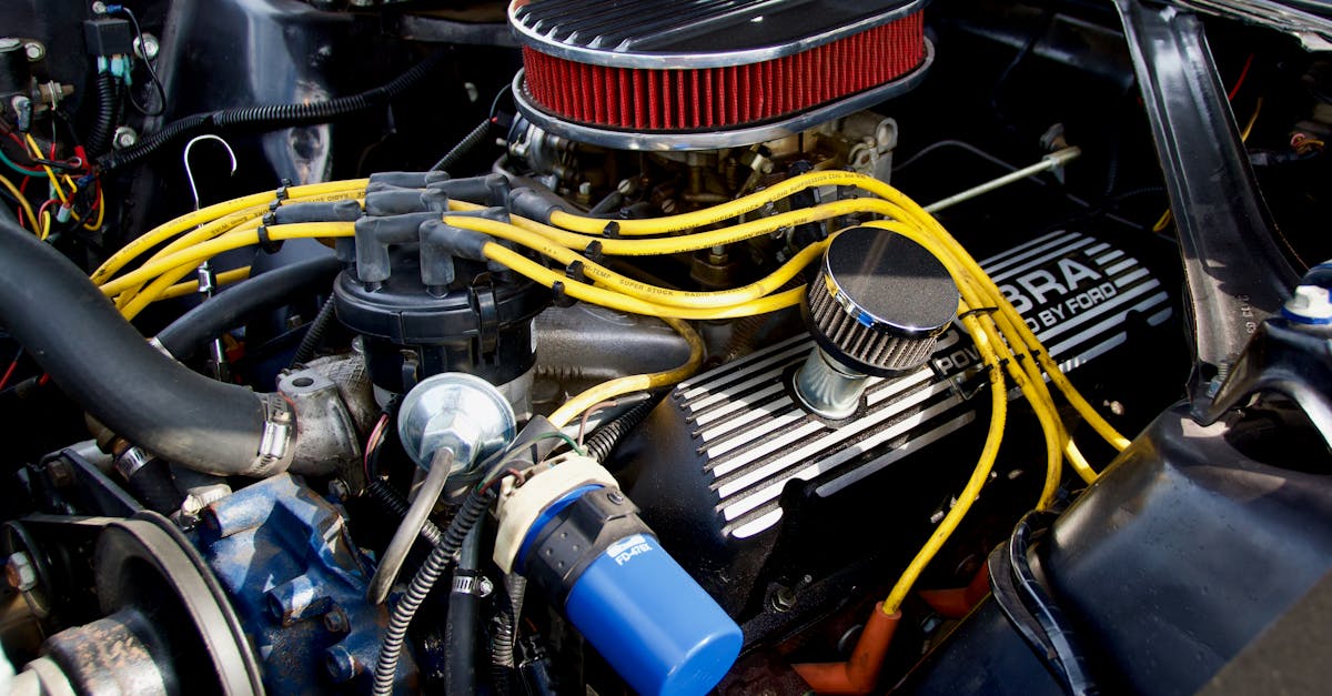 High-performance Ford engine close-up — P0300 random cylinder misfire diagnosis spark plugs and coils